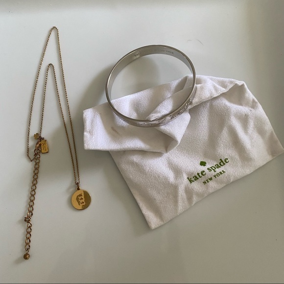 Wedding Bangle & E Necklace KATE SPADE Jewelry Bundle - Bracelet Necklace - Picture 7 of 8